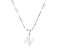 XWN 925 Sterling Silver Initial N Necklace - A dainty silver letter pendant necklace, perfect for daily wear, and an ideal jewelry gift for women.