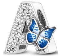 XWN Initial Letter 'A' 925 Sterling Silver Charm Bead - Compatible with Pandora Bracelets, Dangle Pendant Charm, Suitable for Necklaces & Bracelets, Ideal Jewelry Gift for Women