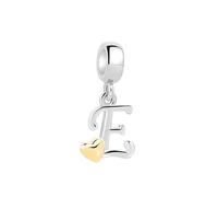 XWN Initial Letter 'E' 925 Sterling Silver Charm Bead - Compatible with Pandora Bracelets, Dangle Pendant Charm, Suitable for Necklaces & Bracelets, Ideal Jewelry Gift for Women