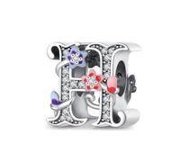 XWN Initial Letter 'H' 925 Sterling Silver Charm Bead - Compatible with Pandora Bracelets, Dangle Pendant Charm, Suitable for Necklaces & Bracelets, Ideal Jewelry Gift for Women