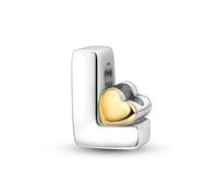 XWN Initial Letter 'L' 925 Sterling Silver Charm Bead - Compatible with Pandora Bracelets, Dangle Pendant Charm, Suitable for Necklaces & Bracelets, Ideal Jewelry Gift for Women