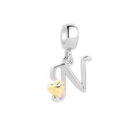 XWN Initial Letter 'N' 925 Sterling Silver Charm Bead - Compatible with Pandora Bracelets, Dangle Pendant Charm, Suitable for Necklaces & Bracelets, Ideal Jewelry Gift for Women