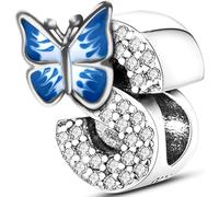 XWN Initial Letter 'S' 925 Sterling Silver Charm Bead - Compatible with Pandora Bracelets, Dangle Pendant Charm, Suitable for Necklaces & Bracelets, Ideal Jewelry Gift for Women