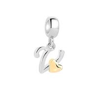 XWN Initial Letter 'V' 925 Sterling Silver Charm Bead - Compatible with Pandora Bracelets, Dangle Pendant Charm, Suitable for Necklaces & Bracelets, Ideal Jewelry Gift for Women