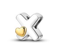 XWN Initial Letter 'X' 925 Sterling Silver Charm Bead - Compatible with Pandora Bracelets, Dangle Pendant Charm, Suitable for Necklaces & Bracelets, Ideal Jewelry Gift for Women
