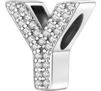 XWN Initial Letter 'Y' 925 Sterling Silver Charm Bead - Compatible with Pandora Bracelets, Dangle Pendant Charm, Suitable for Necklaces & Bracelets, Ideal Jewelry Gift for Women
