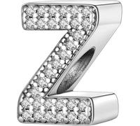 XWN Initial Letter 'Z' 925 Sterling Silver Charm Bead - Compatible with Pandora Bracelets, Dangle Pendant Charm, Suitable for Necklaces & Bracelets, Ideal Jewelry Gift for Women