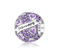 XWN Women's 925 Sterling Silver Birthstone Pendant, compatible with Pandora-style and European-style bracelets and necklaces, an ideal jewelry gift for women.MON1