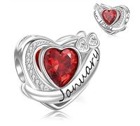 XWN Women's 925 Sterling Silver January Birthstone Pendant, compatible with Pandora-style and European-style bracelets and necklaces, an ideal jewelry gift for women.