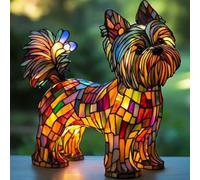 XWNGDAFEVF 3D Table Lamp Cute New Dog Series Home Decor Resin Tabletop Night Light Loyal Companionship Lighting, Yorkshire1