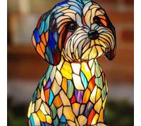 XWNGDAFEVF 3D Table Lamp Cute New Dog Series Home Decor Resin Tabletop Night Light Loyal Companionship Lighting, Maltese