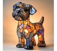 XWNGDAFEVF 3D Table Lamp Cute New Dog Series Home Decor Resin Tabletop Night Light Loyal Companionship Lighting, Schnauzer