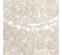 XWNXQ 100 Pcs 10 Mm Clear Crackle Glass Beads, Colorful Round Glass Beads with Holes, for DIY Crafts Bracelet Necklace Hair Accessories Jewelry Making