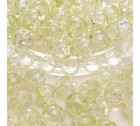 XWNXQ 100 Pcs 10 Mm Clear Crackle Glass Beads, Colorful Round Glass Beads with Holes, for DIY Crafts Bracelet Necklace Hair Accessories Jewelry Making