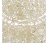 XWNXQ 100 Pcs 10 Mm Clear Crackle Glass Beads, Colorful Round Glass Beads with Holes, for DIY Crafts Bracelet Necklace Hair Accessories Jewelry Making