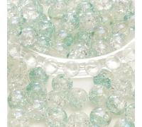 XWNXQ 100 Pcs 10 Mm Clear Crackle Glass Beads, Colorful Round Glass Beads with Holes, for DIY Crafts Bracelet Necklace Hair Accessories Jewelry Making