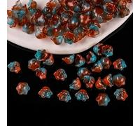 XWNXQ 100 Pcs 10 Mm Flower Glass Beads, Colorful Bell Flower Loose Beads, for Threading, DIY Bracelet Necklace Earrings Pendant Accessories