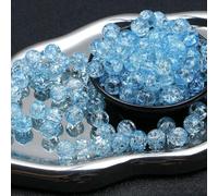 XWNXQ 100 Pcs 10 Mm Round Crackle Crystal Glass Beads, Colorful Glass Loose Beads, for DIY Handmade Jewelry Bracelet Necklace Craft Decoration Accessories