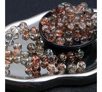 XWNXQ 100 Pcs 10 Mm Round Crackle Crystal Glass Beads, Colorful Glass Loose Beads, for DIY Handmade Jewelry Bracelet Necklace Craft Decoration Accessories