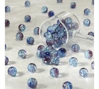 XWNXQ 100 Pcs 10 Mm Transparent Crackle Glass Beads, Colorful Round Glass Beads for Handmade Bracelet Necklace DIY Craft Decoration Accessories