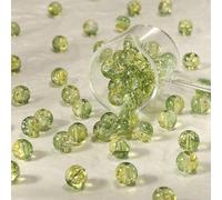XWNXQ 100 Pcs 10 Mm Transparent Crackle Glass Beads, Colorful Round Glass Beads for Handmade Bracelet Necklace DIY Craft Decoration Accessories