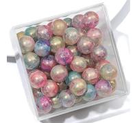 XWNXQ 100 Pcs 10 Mm Vintage Crackle Glass Beads, Round Craft Beads with Holes, for Jewelry Making DIY Bracelet Necklace Crafts Decorative Accessories