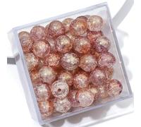 XWNXQ 100 Pcs 10 Mm Vintage Crackle Glass Beads, Round Craft Beads with Holes, for Jewelry Making DIY Bracelet Necklace Crafts Decorative Accessories