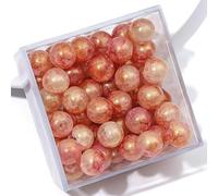 XWNXQ 100 Pcs 10 Mm Vintage Crackle Glass Beads, Round Craft Beads with Holes, for Jewelry Making DIY Bracelet Necklace Crafts Decorative Accessories