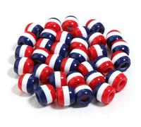 XWNXQ 100 Pcs 12 Mm Large Hole Striped Barrel Beads, Colorful Resin Spacer Beads, for Handmade Bracelets DIY Crafts Keychains and Bags Decorative Accessories