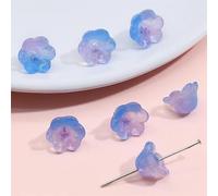 XWNXQ 100 Pcs 12x7 Mm Flower Glass Beads, Colorful Gradient Flower Shaped Beads for Jewelry Making DIY Bracelet Necklace Earrings Pendant Decoration Accessories