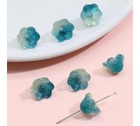 XWNXQ 100 Pcs 12x7 Mm Flower Glass Beads, Colorful Gradient Flower Shaped Beads for Jewelry Making DIY Bracelet Necklace Earrings Pendant Decoration Accessories