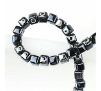 XWNXQ 100 Pcs 8/10 Mm Square Ceramic Beads, Devil's Eye Ceramic Loose Beads, for DIY Handmade Beaded Necklaces, Bracelets, Earrings and Jewelry Making