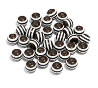 XWNXQ 100 Pcs 8/12 Mm Colorful Striped Beads, Straight Hole Round Resin Loose Beads, for DIY Bracelet Necklace Keychain Pendant Decoration Accessories