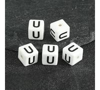 XWNXQ 100 Pcs 8 Mm Square Ceramic Number and Letter Beads, Glazed Ceramic Spacer Beads, for DIY Beaded Handmade Bracelet and Necklace Making