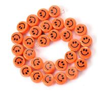 XWNXQ 20-100 Pcs 10 Mm Colorful Smiley Beads, Flat Round Ceramic Loose Beads, for DIY Bracelet Necklace Pendant Jewelry Making