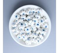 XWNXQ 20-100 Pcs 12 Mm Devil Eye Ceramic Loose Beads, Handmade Glazed Ceramic Spacer Beads for DIY Crafts Bracelets Necklaces Earrings Jewelry Accessories