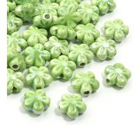 XWNXQ 20-100 Pcs 12 Mm Flower Shaped Porcelain Beads, Colorful Glazed Ceramic Spacer Beads, for DIY Handmade Braided Bracelet Necklace Earrings Jewelry Making