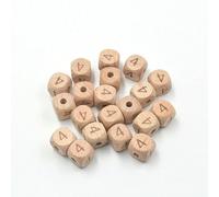 XWNXQ 20-100 Pcs 12 Mm Natural Beech Wood Beads, Square Wooden Spacer Beads, Numbers 0-9, for DIY Handicraft Beaded Bracelet Pendant Making