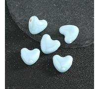 XWNXQ 20/30/50 Pcs 15x14 Mm Colorful Pearlescent Heart-Shaped Ceramic Beads, Glazed Ceramic Loose Beads, for DIY Beaded Bracelets, Necklaces, Earrings Accessories