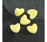 XWNXQ 20/30/50 Pcs 15x14 Mm Colorful Pearlescent Heart-Shaped Ceramic Beads, Glazed Ceramic Loose Beads, for DIY Beaded Bracelets, Necklaces, Earrings Accessories