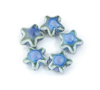 XWNXQ 20 Pcs 15x13.5 Mm Star-Shaped Porcelain Beads, Colorful Glazed Ceramic Spacer Beads, for DIY Beaded Handmade Bracelets, Necklaces and Keychains