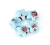 XWNXQ 20 Pcs 15x13.5 Mm Star-Shaped Porcelain Beads, Colorful Glazed Ceramic Spacer Beads, for DIY Beaded Handmade Bracelets, Necklaces and Keychains