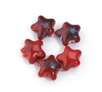 XWNXQ 20 Pcs 15x13.5 Mm Star-Shaped Porcelain Beads, Colorful Glazed Ceramic Spacer Beads, for DIY Beaded Handmade Bracelets, Necklaces and Keychains
