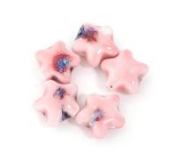 XWNXQ 20 Pcs 15x13.5 Mm Star-Shaped Porcelain Beads, Colorful Glazed Ceramic Spacer Beads, for DIY Beaded Handmade Bracelets, Necklaces and Keychains