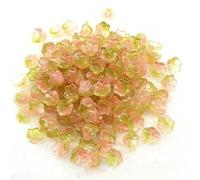 XWNXQ 200 Pcs 12x7 Mm Flower Glass Beads, Colorful Bell Flower Glass Spacer Beads, for Handmade Bracelets, Necklaces, Hairpins, Hair Accessories DIY Crafts
