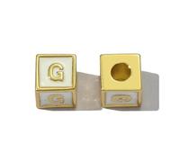 XWNXQ 3 Pcs 6 Mm Square Colored Metal Letter Beads, A-Z Letter Spacer Beads, for DIY Bracelet Necklace Pendant Keychain Jewelry Making