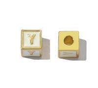 XWNXQ 3 Pcs 6 Mm Square Colored Metal Letter Beads, A-Z Letter Spacer Beads, for DIY Bracelet Necklace Pendant Keychain Jewelry Making