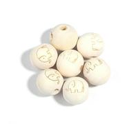 XWNXQ 30/50/100 Pcs 20 Mm Printed Round Wooden Beads with Large Holes, Natural Smiley Face Wooden Beads, for DIY Crafts Bracelets, Earrings, Necklaces and Jewelry Making