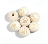 XWNXQ 30/50/100 Pcs 20 Mm Printed Round Wooden Beads with Large Holes, Natural Smiley Face Wooden Beads, for DIY Crafts Bracelets, Earrings, Necklaces and Jewelry Making