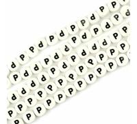 XWNXQ 30 Pcs 4.5x8 Mm Letter Beads, Double-Sided Letter Ceramic Loose Beads, for Handmade Necklace Bracelet DIY Jewelry Accessories